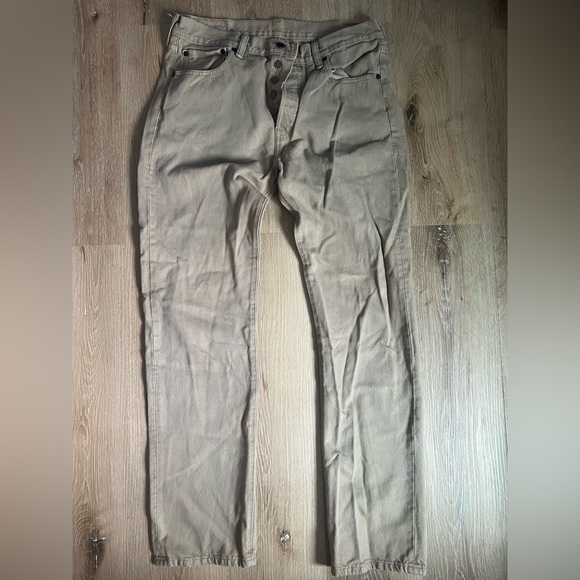 Levi Strauss 514 Beige Jeans Men’s Denim W 33 L 32 - Picture 2 of 4